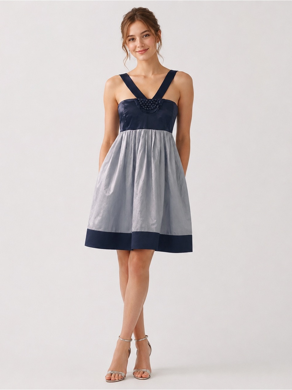 Club Monaco Satin Silk Cocktail Prom Wedding Party Dress Size 10